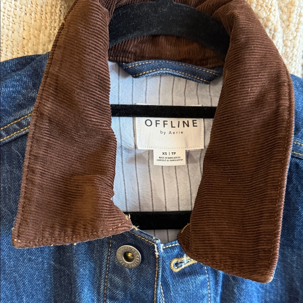 Offline Denim Jacket with Brown Corduroy Collar - Picture 4 of 5